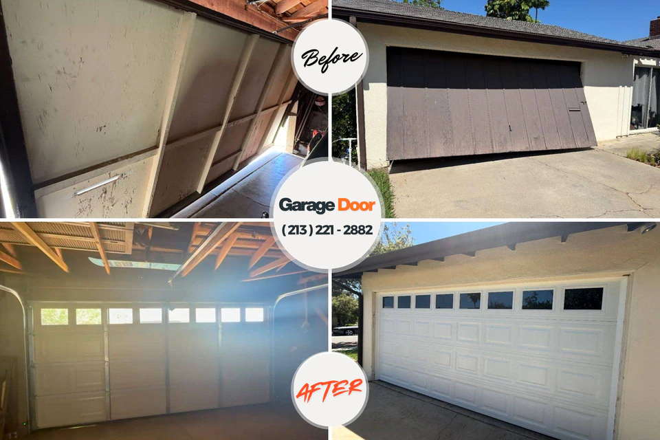 Before and after: garage door repair Grundy County